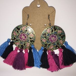 ENAMELED Multi colored TASSEL Earrings